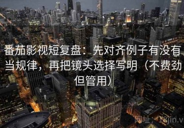 番茄影视短复盘：先对齐例子有没有当规律，再把镜头选择写明（不费劲但管用）