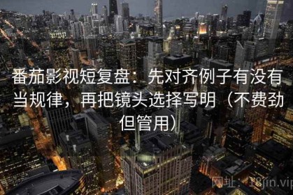 番茄影视短复盘：先对齐例子有没有当规律，再把镜头选择写明（不费劲但管用）