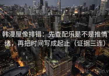 韩漫屋像排错：先查配乐是不是推情绪，再把时间写成起止（证据三连）