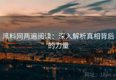 黑料网两遍阅读：深入解析真相背后的力量