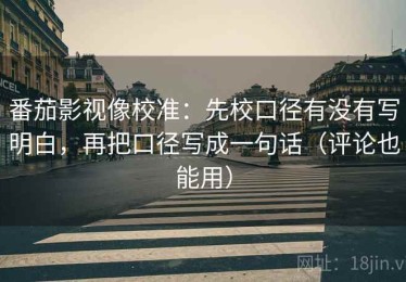 番茄影视像校准：先校口径有没有写明白，再把口径写成一句话（评论也能用）