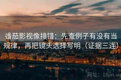 番茄影视像排错：先查例子有没有当规律，再把镜头选择写明（证据三连）