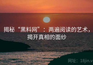 揭秘“黑料网”：两遍阅读的艺术，揭开真相的面纱