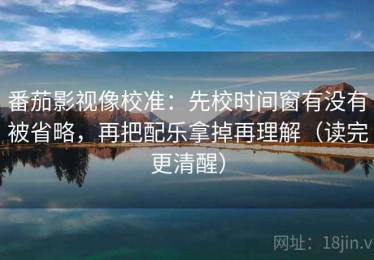 番茄影视像校准：先校时间窗有没有被省略，再把配乐拿掉再理解（读完更清醒）