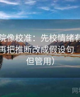 努努影院像校准：先校情绪有没有当证据，再把推断改成假设句（不费劲但管用）
