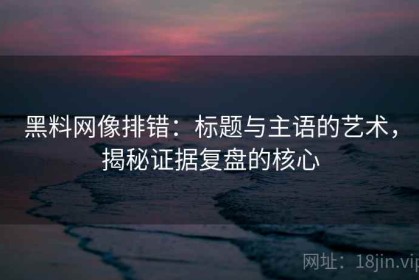 黑料网像排错：标题与主语的艺术，揭秘证据复盘的核心