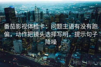 番茄影视体检卡：问题主语有没有跑偏，动作把镜头选择写明，提示句子降噪