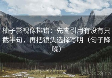 柚子影视像排错：先查引用有没有只截半句，再把镜头选择写明（句子降噪）
