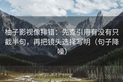 柚子影视像排错：先查引用有没有只截半句，再把镜头选择写明（句子降噪）