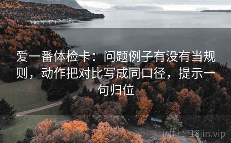 爱一番体检卡：问题例子有没有当规则，动作把对比写成同口径，提示一句归位