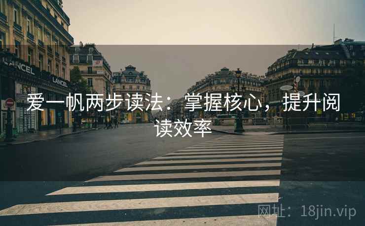 爱一帆两步读法：掌握核心，提升阅读效率