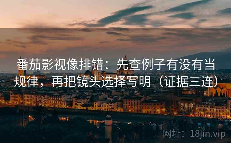 番茄影视像排错：先查例子有没有当规律，再把镜头选择写明（证据三连）