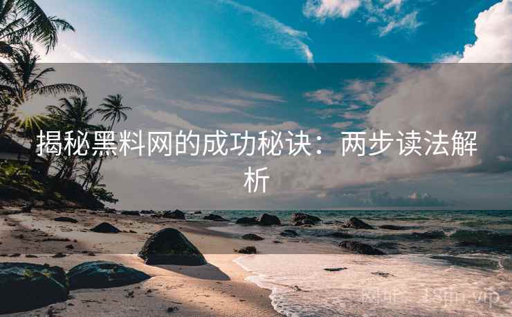 揭秘黑料网的成功秘诀：两步读法解析