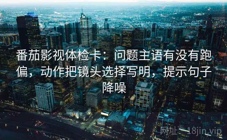 番茄影视体检卡：问题主语有没有跑偏，动作把镜头选择写明，提示句子降噪