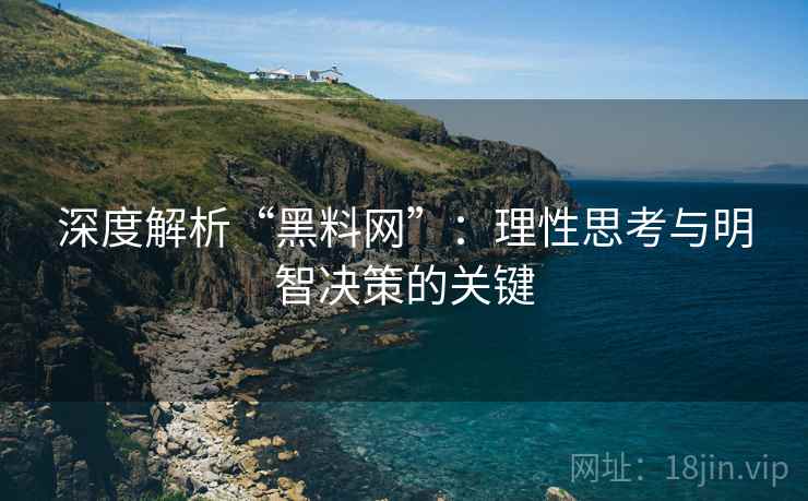 深度解析“黑料网”：理性思考与明智决策的关键